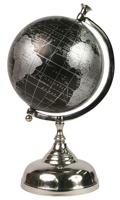 Globe on Aluminium Stand Dia 19cm